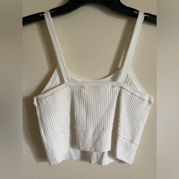 Live The Process - Ribbed-knit White crop top Bralette Sz medium M NWT - Picture 6 of 7